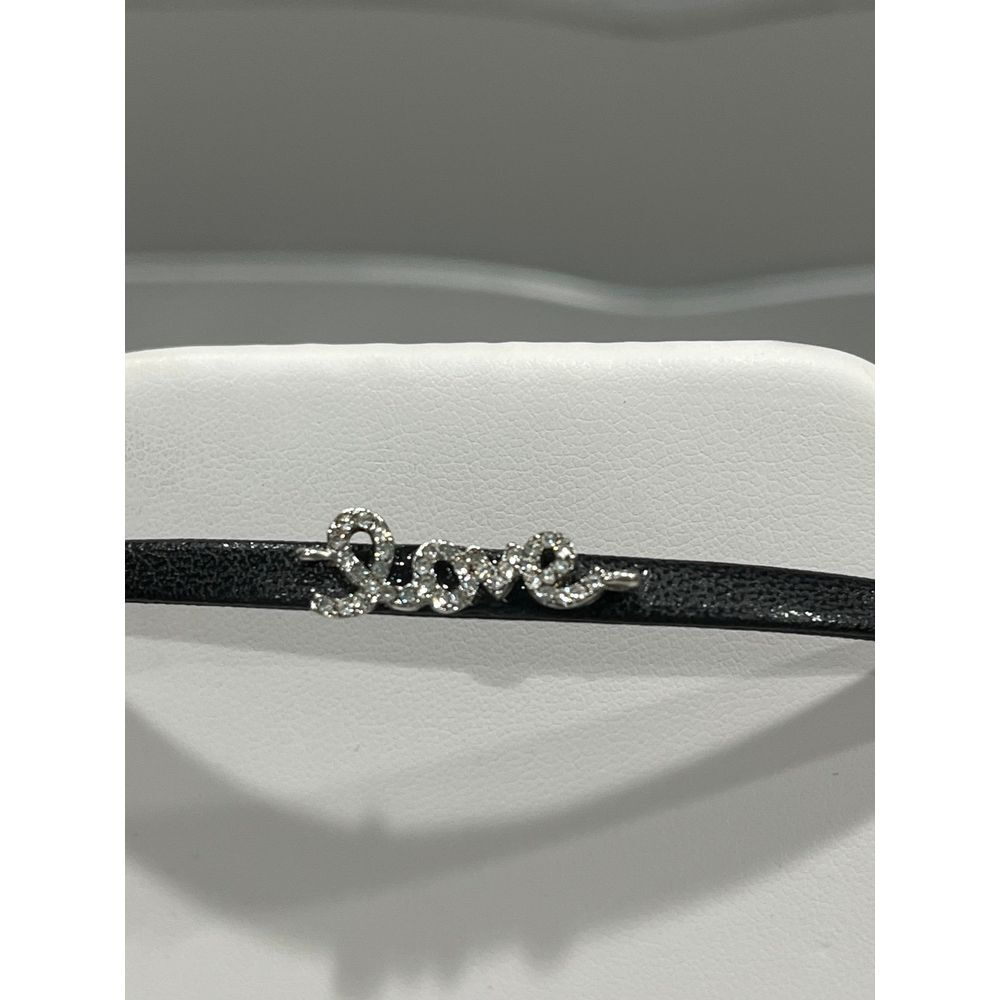 Love rhinestone bling black‎ choker